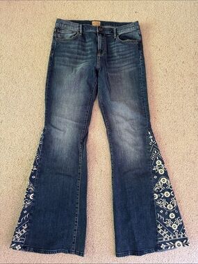 Driftwood Farrah embroidered flare jeans